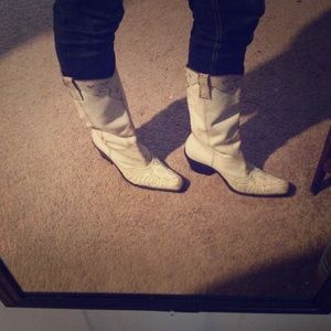Distressed cowboy boot