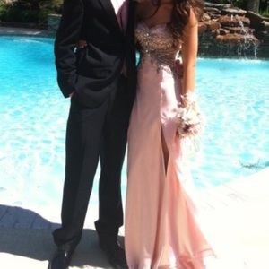 Pink strapless jovani gown