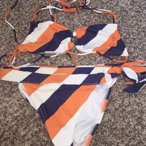 VS Bikini Swimsuit Orange Blue White Size S/M