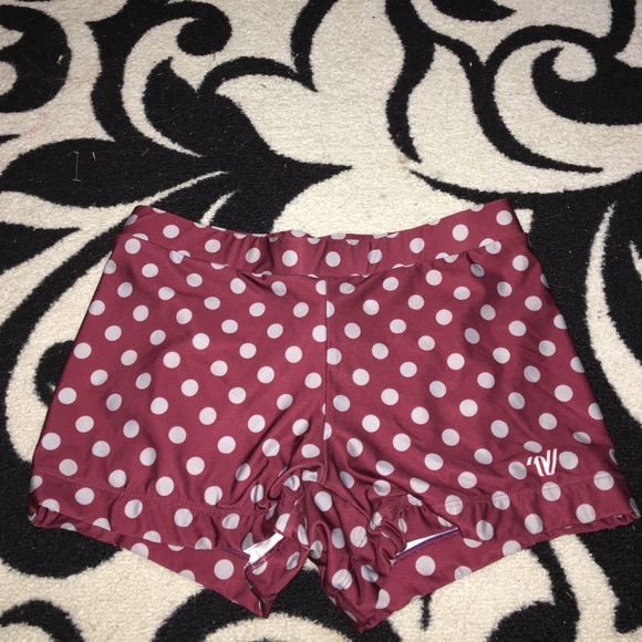 maroon spandex with polka dots - Picture 1 of 1