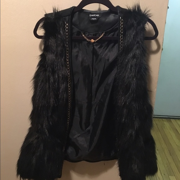 Faux fur black vest