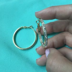 14k hoop earrings with studs