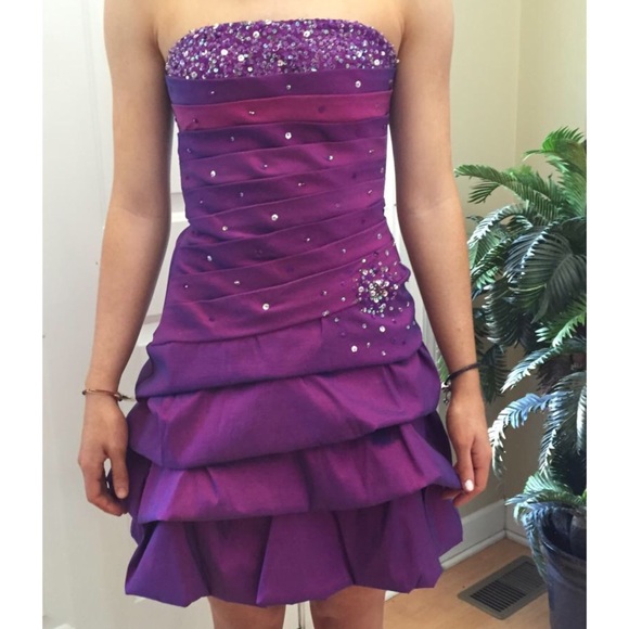 Short Purple Prom Dress - Picture 1 of 4