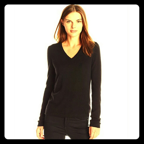 SOLD Lark & Ro fitted cashmere v neck sweater