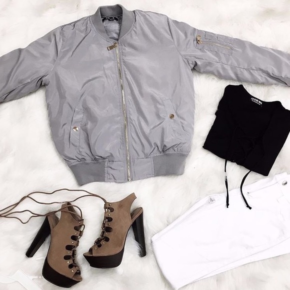 Grey bomber jacket