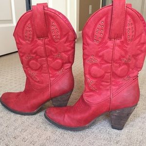 Red cowboy boots