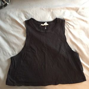 Forever 21 Black Crop Muscle Tank Top