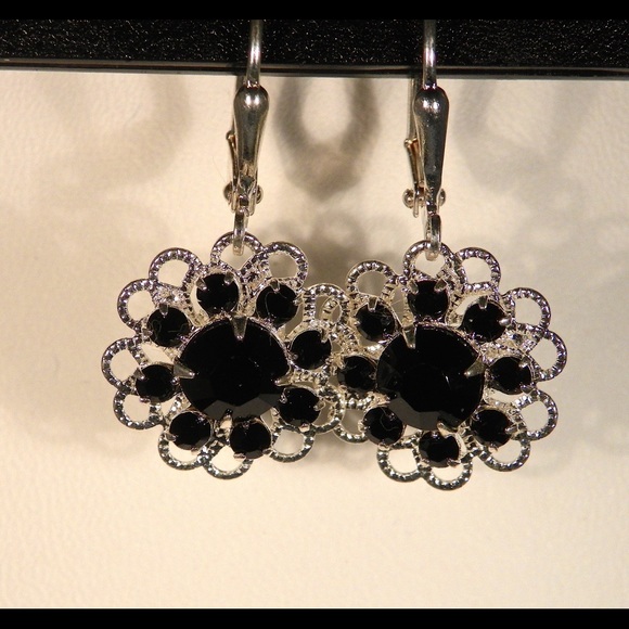 SALE. Swarovski Filigree Earrings - Picture 4 of 6