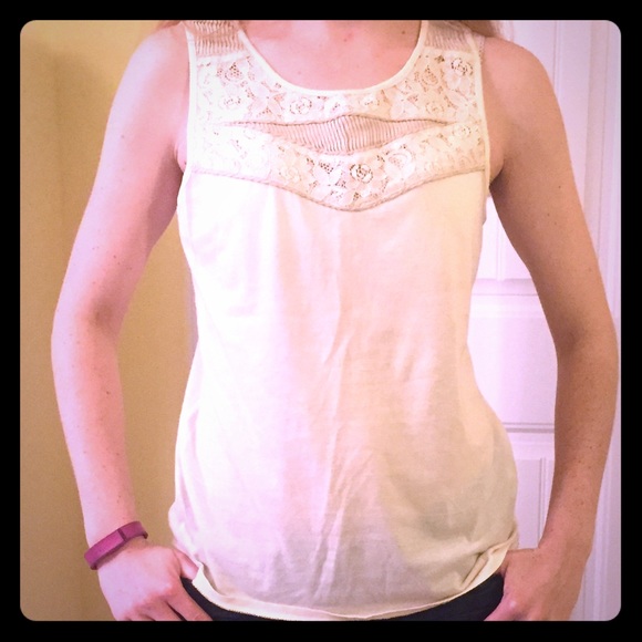 Jcrew cream lace tank