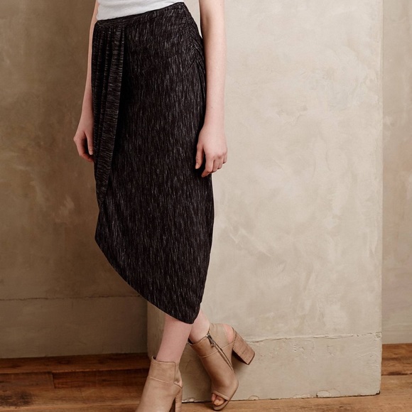 Anthropologie Dresses & Skirts - NWT Cross Over Skirt in Black & Grey Spacedye