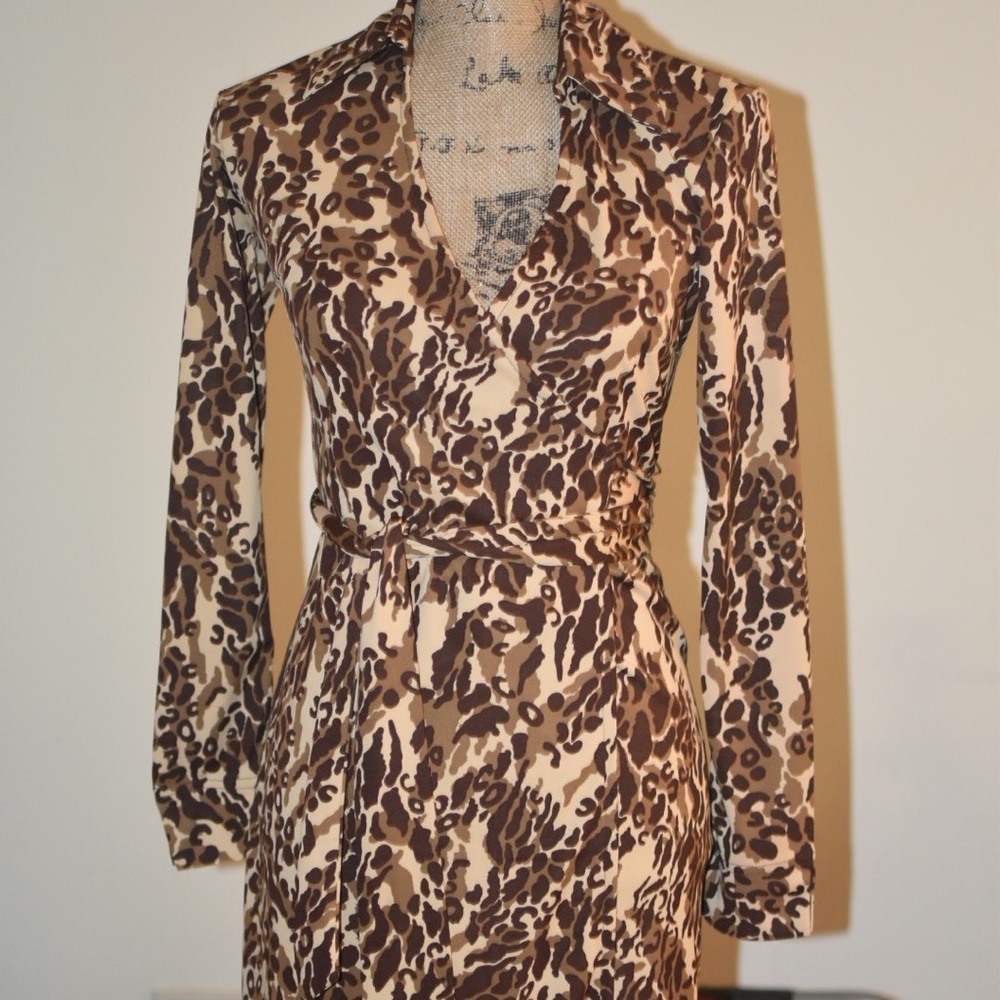 Animal print wrap dress