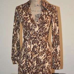 Animal print wrap dress
