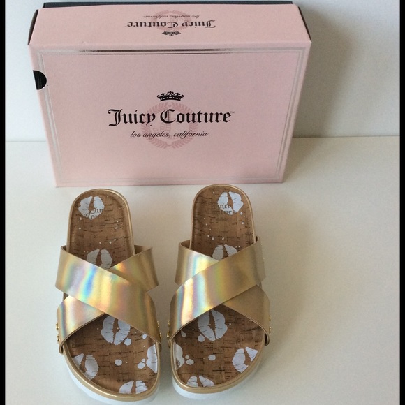 Juicy Couture Shoes - Juicy Couture Gold Flatform Sandals NIB 🎉HP🎉