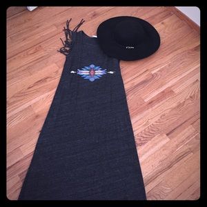 Never worn fringe tribal print maxi