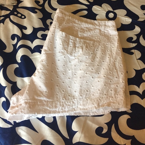 White eyelet shorts