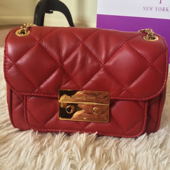 MICHAEL Michael Kors Handbags - Michael Kors red quilted small Sloan