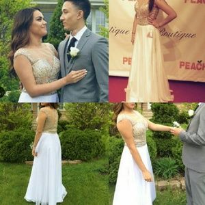 Peaches Gold and Silver Prom Dress