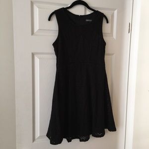 Black A-Line Crochet Pattern Dress
