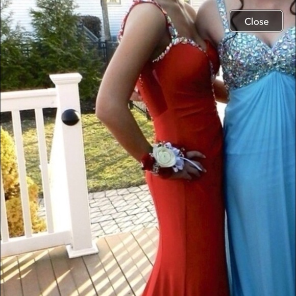 Beautiful red excite dress with fabulous beading