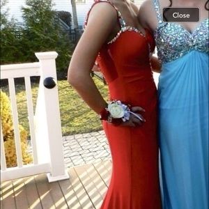 Beautiful red excite dress with fabulous beading