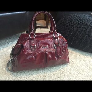 Burgundy Coach Leather Satchel purse