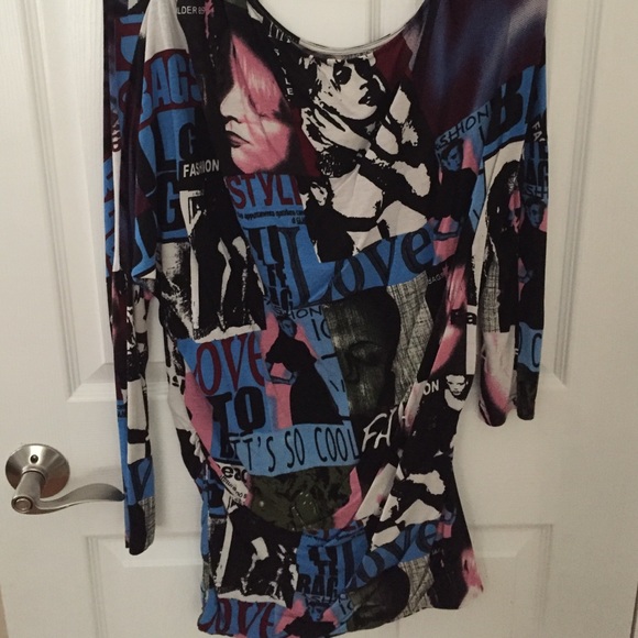 Off the shoulder long sleeve tunic dress