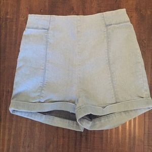 High Waisted UO Denim Stretch Shorts