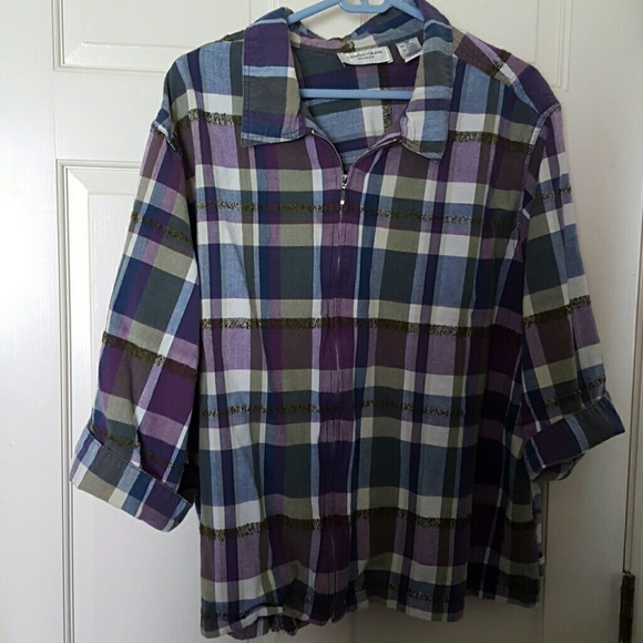 Lightweight zippered jacket or blouse 3x