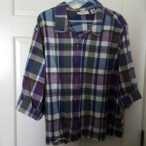 Lightweight zippered jacket or blouse 3x