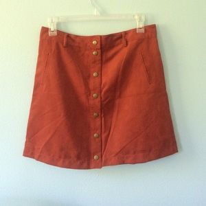 FINAL PRICE button front F 21 skirt (rust colored)