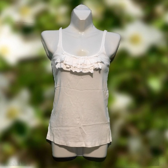 J. Crew Tops - White ruffle j crew tank