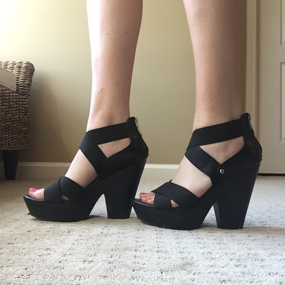 guess chunky heels