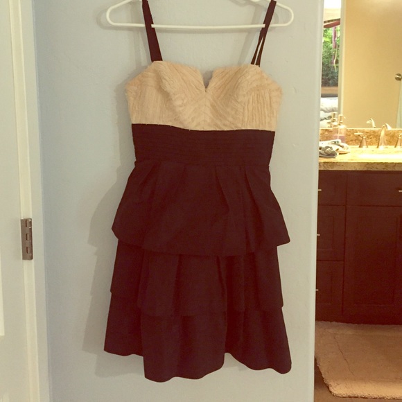 Bcbg black & cream cocktail dress
