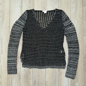 HELMUT LANG black loose knit pullover S