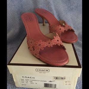 Coach Pink Leather Sandals