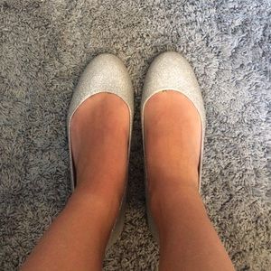 Silver Sparkle Flats
