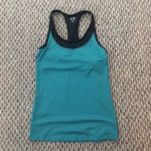 Champions teal athletic top with built in bra