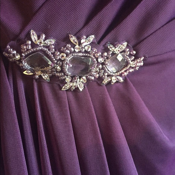 One shoulder beaded dress with side slit - Picture 3 of 4