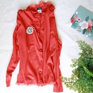 J. Crew Cardigan in Tomato Red
