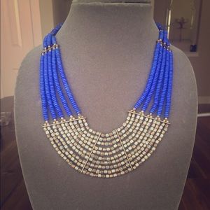 Urban Outfitters Royal Blue and Metal Necklace