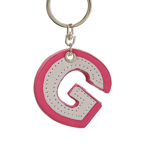 C WONDER Leather Initial Keychain "G"