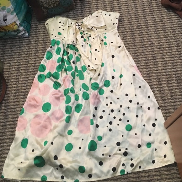 Silk Cocktail Dress with Dots