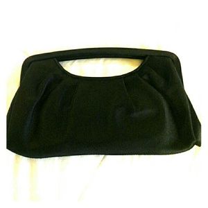 BLACK SATIN EVENING PURSE BLACK SATIN EVENING PURSE