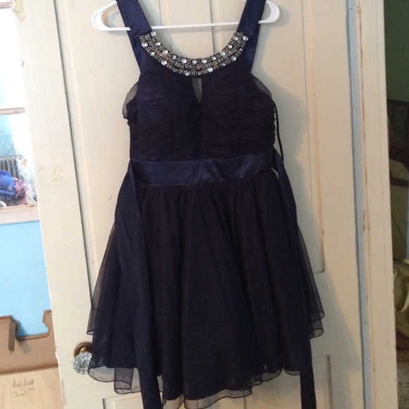 Formal blue dress with beading