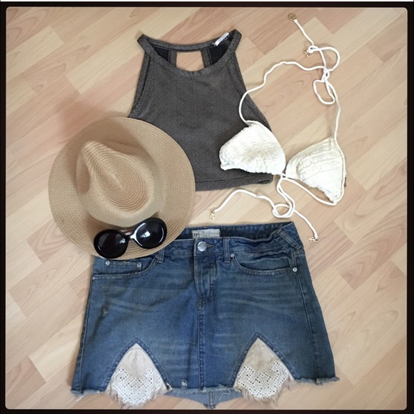 Free People Jean skirt