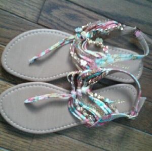 Maurices bejewled thong sandals