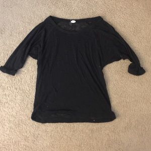 Black quarter length sleeve shirt
