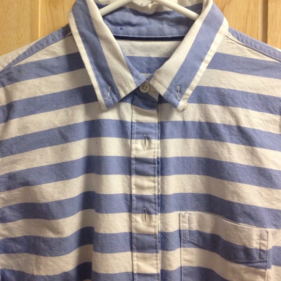 Striped blue and white button up! - Picture 2 of 4