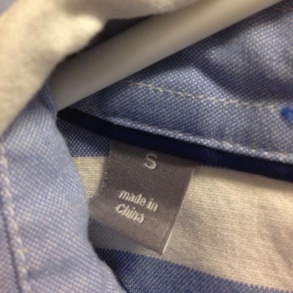 Striped blue and white button up! - Picture 3 of 4