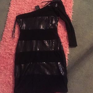 Black one sleeve dress